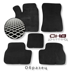 (ЕВА) Комплект полимерных НАНО ковриков на Hyundai Solaris 2010->Kia Rio 3 2011, цвет ЧЁРНЫЙ/черный