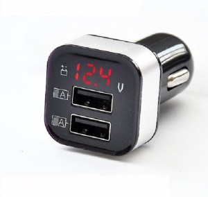 Телефонное АЗУ 2 USB 2.1 A, с вольтметром