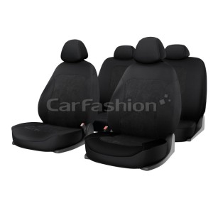 (CarFashion) Комплект получехлов на весь салон TREND PLUS, цвет черный/черный/черный