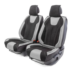 (AUTOPROFI) Накидки на передние сиденья "Car Performance" 3D, цвет ЧЁРНЫЙ/серый