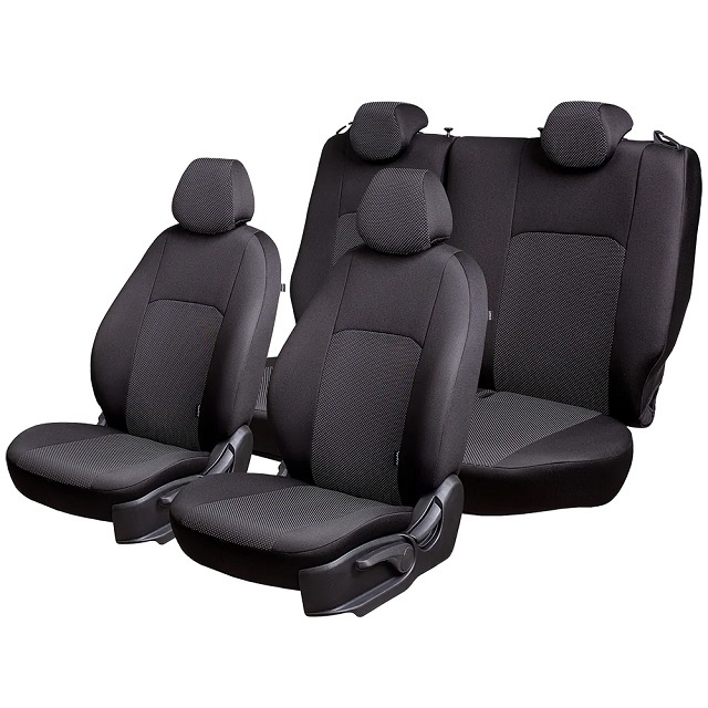 (LORD auto) Комплект чехлов на весь салон для Chevrolet Cobalt-2 2011-2015 SD Ravon 4 жаккард ДУБЛИН, Чёрный / Ёж Белый