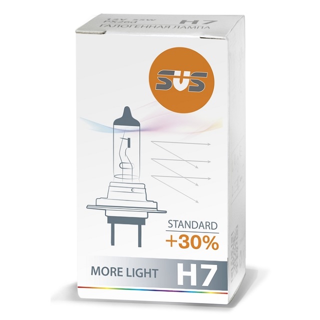 (SVS) Лампа H 7 галогенная 55W 12V Standart + 30% (1шт)/10