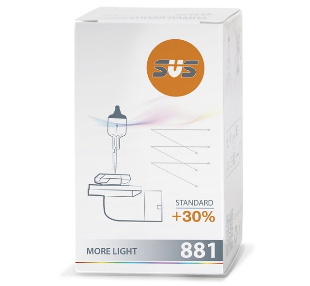 (SVS) Лампа H27 881 галогенная   27W 12V Standart +30% /10