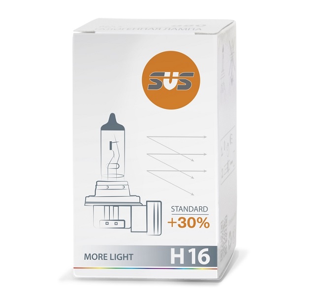 (SVS) Лампа H16 галогенная  19 W 12V Standart +30% (1шт)/10
