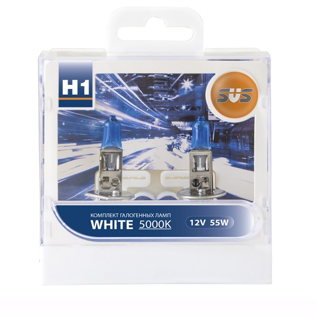(SVS) Лампа H 1 галогенная 55W 12V +W5W White 5000k (комплект 2шт)/6
