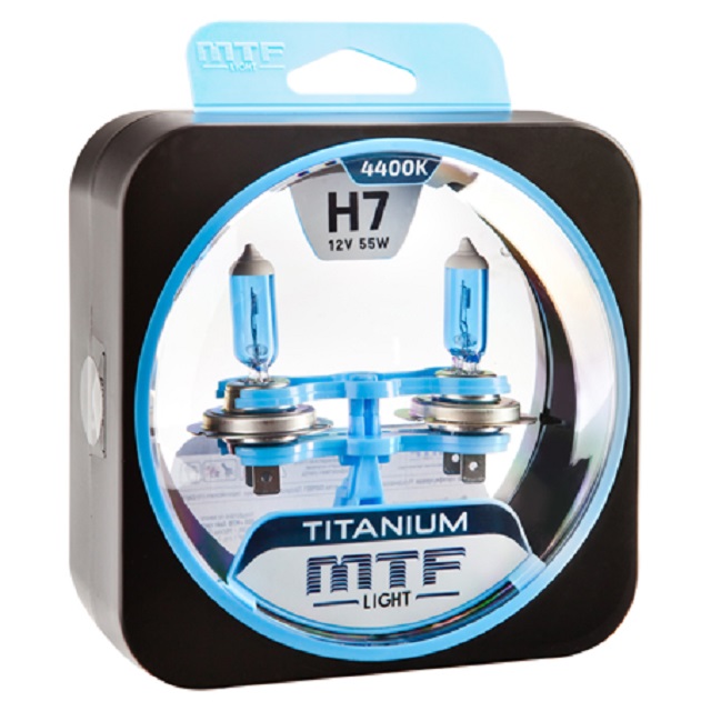 (MTF Light) Лампа H 7 галогенная  55W 12V TITANIUM 4400к   (2шт комплект)