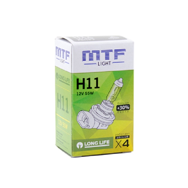 (MTF Light) Лампа H11 галогенная  55W 12V  Standart +30%   (1шт) /10