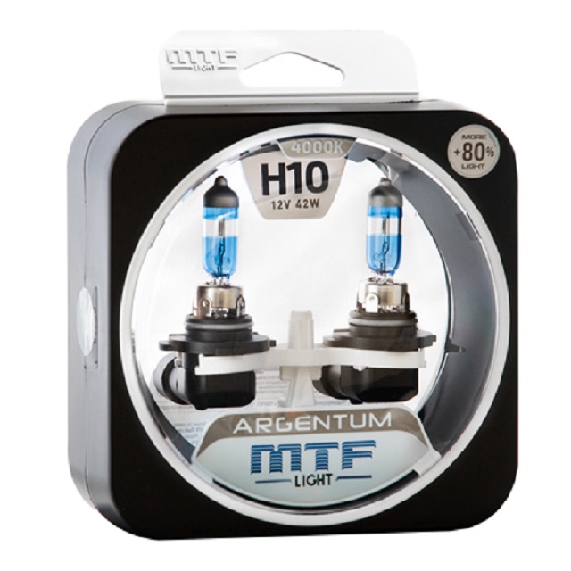 (MTF Light) Лампа H10 галогенная  42W 12V Argentum +80%  (2шт комплект)