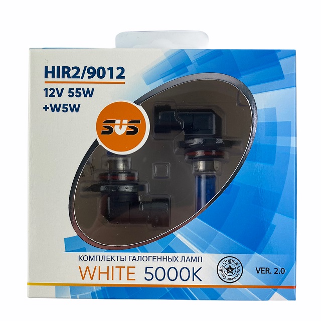 (SVS) Лампа HIR2/9012 галогенная  55W 12V +W5W White 5000k (комплект 2шт) /6