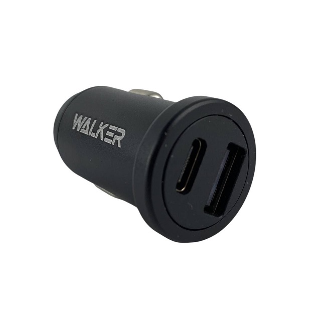 (WALKER) Телефонное АЗУ  1 USB / 1 Type CX порт, быстрый заряд QC3.0-PD, 36Вт/3A, ЧЁРНЫЙ
