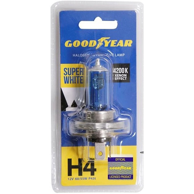 (Goodyear) Лампа H 4 галогенная   60/55W 12V Super White  (1шт) /10