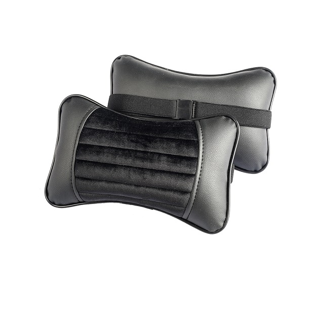 (CarFashion) Подушка автомобильная под шею "MONACO", цвет черный/черный/черный/черный