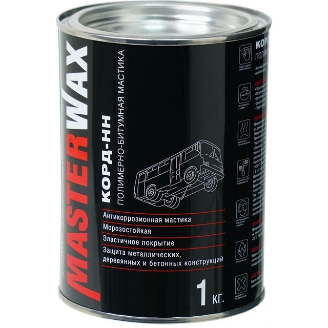 (MasterWax) Мастика полимерно-битумная КОРД-НН ж/б (1,0 кг) ЛИТ
