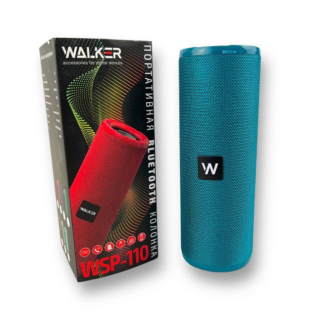 (WALKER) Колонка WSP-110, 10Вт, Bluetooth, цвет БИРЮЗОВЫЙ